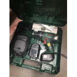 A cased Bosch cordless drill and charger Catalogue only, live bidding available via our website.