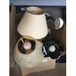 A box of table lamps. Catalogue only, live bidding available via our website. If you require P&P