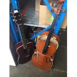 A Cello and a Lorenzo acoustic guitar - Spares & Repairs Catalogue only, live bidding available