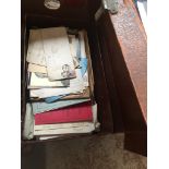 A collection of postal history dating back to Victoria in a vintage suitcase Catalogue only, live