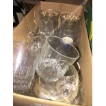 A box of glassware Catalogue only, live bidding available via our website. If you require P&P please