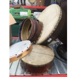 Various hand drums and tambourines Catalogue only, live bidding available via our website. If you