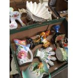 Two boxes of pottery birds etc. Catalogue only, live bidding available via our website. If you