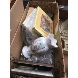 Box of EPNS ctlery, Doulton plates etc. Catalogue only, live bidding available via our website. If
