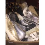 A box of mainly ladies shoes Catalogue only, live bidding available via our website. If you