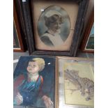 3 pictures, a frame and a mirror. Catalogue only, live bidding available via our website. If you