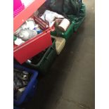 4 boxes + 2 bags of misc tools and misc items + a first aid kit box. Catalogue only, live bidding