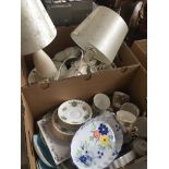 2 boxes of misc ceramics, pottery to include Royal Stafford part diner / tea service, collectors