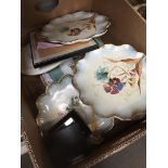 Box of pottery plates etc. Catalogue only, live bidding available via our website. If you require