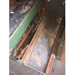 A wooden joiners tool box with tools Catalogue only, live bidding available via our website. If