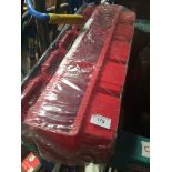 Two packets of plastic tool shelf rail Catalogue only, live bidding available via our website. If