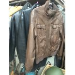 Three leather coats Catalogue only, live bidding available via our website. If you require P&P