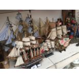 Various wooden model ships Catalogue only, live bidding available via our website. If you require