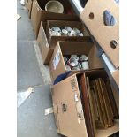 Five boxes of pottery, frames and kitchenware Catalogue only, live bidding available via our