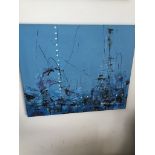 Marko Zubak (Croatian b1979), abstract, acrylic on canvas, 52cm x 63cm, signed lower right,
