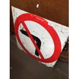 A no left turn road sign Catalogue only, live bidding available via our website. If you require P&