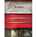 A boxed Parker pen and pencil set Catalogue only, live bidding available via our website. If you