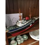 Wooden model boat Catalogue only, live bidding available via our website. If you require P&P