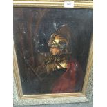 Sean Hanrahan, after Rembrandt, 'A man in Armour', oil on canvas, signed lower right, 47cm x 36cm,