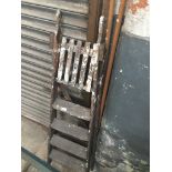 A pair of vintage wooden step ladders. Catalogue only, live bidding available via our website. If