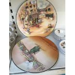 2 Royal Doulton large seriesware plaques, approx 34cm diameter Catalogue only, live bidding