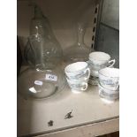 Three glass vessels and some china Catalogue only, live bidding available via our website. If you