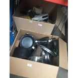 Two boxes of mainly kitchen ware Catalogue only, live bidding available via our website. If you