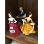 3 Royal Doulton figures including Carpenter HN2678 Catalogue only, live bidding available via our