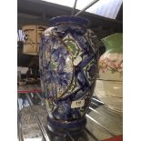 An Oriental vase. Catalogue only, live bidding available via our website. If you require P&P