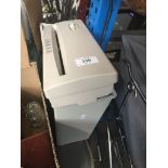 A paper shredder. Catalogue only, live bidding available via our website. If you require P&P