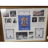 A framed montage of England 1966 world cup winners, certificate of authenticity to rear Catalogue