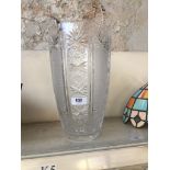 A large cut glass vase Catalogue only, live bidding available via our website. If you require P&P