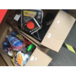 Two boxes of mixed items and cleaning products Catalogue only, live bidding available via our