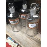 3 clear glass pharmaceutical bottles Catalogue only, live bidding available via our website. If