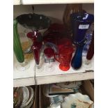 A box of coloured glassware Catalogue only, live bidding available via our website. If you require