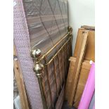 A brass double bed head with mattress Catalogue only, live bidding available via our website. If you