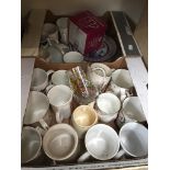 Two boxes of commemortaive (royal) mugs and a few plates Catalogue only, live bidding available