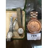 Four ladies wristwatches inc Michael Kors, Rotary and Seiko Catalogue only, live bidding available