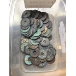 A box of Chinese coins Catalogue only, live bidding available via our website. If you require P&P