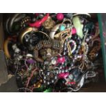 Box of costume jewellery Catalogue only, live bidding available via our website. If you require P&