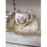 Antique Adams dish and nouveau style plate plus Edward VIII coronation jug Catalogue only, live