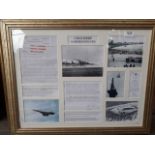 A framed montage - supersonic aircraft, certificate of authenticity to rear Catalogue only, live