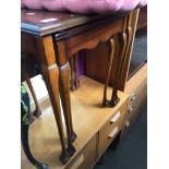 A mahogany nest of tables with claw and ball feet Catalogue only, live bidding available via our