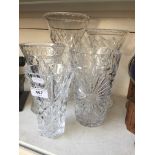 5 large crystal vases Catalogue only, live bidding available via our website. If you require P&P