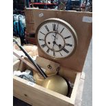 A quantity of clock parts including a movement Catalogue only, live bidding available via our