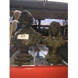 Cast metal busts of Queen Vic and Shakespeare Catalogue only, live bidding available via our