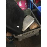 A box containing 2 gas stoves, wellies, etc. Catalogue only, live bidding available via our website.