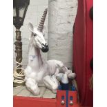 A white unicorn plaster figure Catalogue only, live bidding available via our website. If you