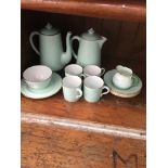 Shelley green china teaware with a Hammersley cream jug Catalogue only, live bidding available via