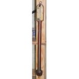 A 19th century mahogany stick barometer by Meyer & Co Manchester, length 92cm.